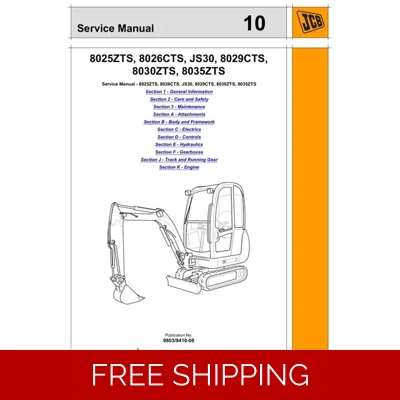 JCB 8025ZTS, 8026CTS, JS30, 8029CTS, 8030ZTS, 8035ZTS SERVICE REPAIR MANUAL JCB 8025ZTS, 8026CTS, JS30, 8029CTS, 8030ZTS, 8035ZTS SERVICE REPAIR MANUAL